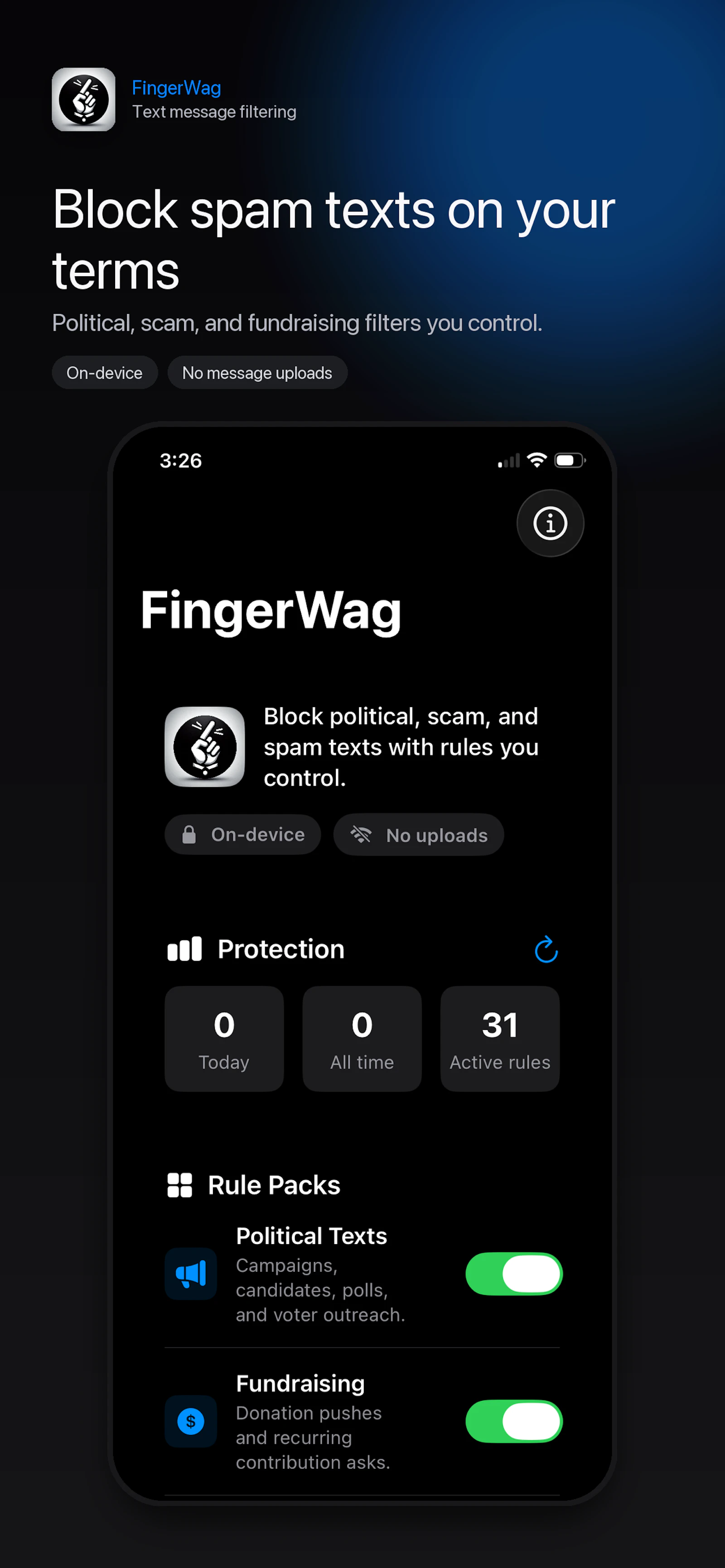 FingerWag: Block Spam Texts screenshot 2