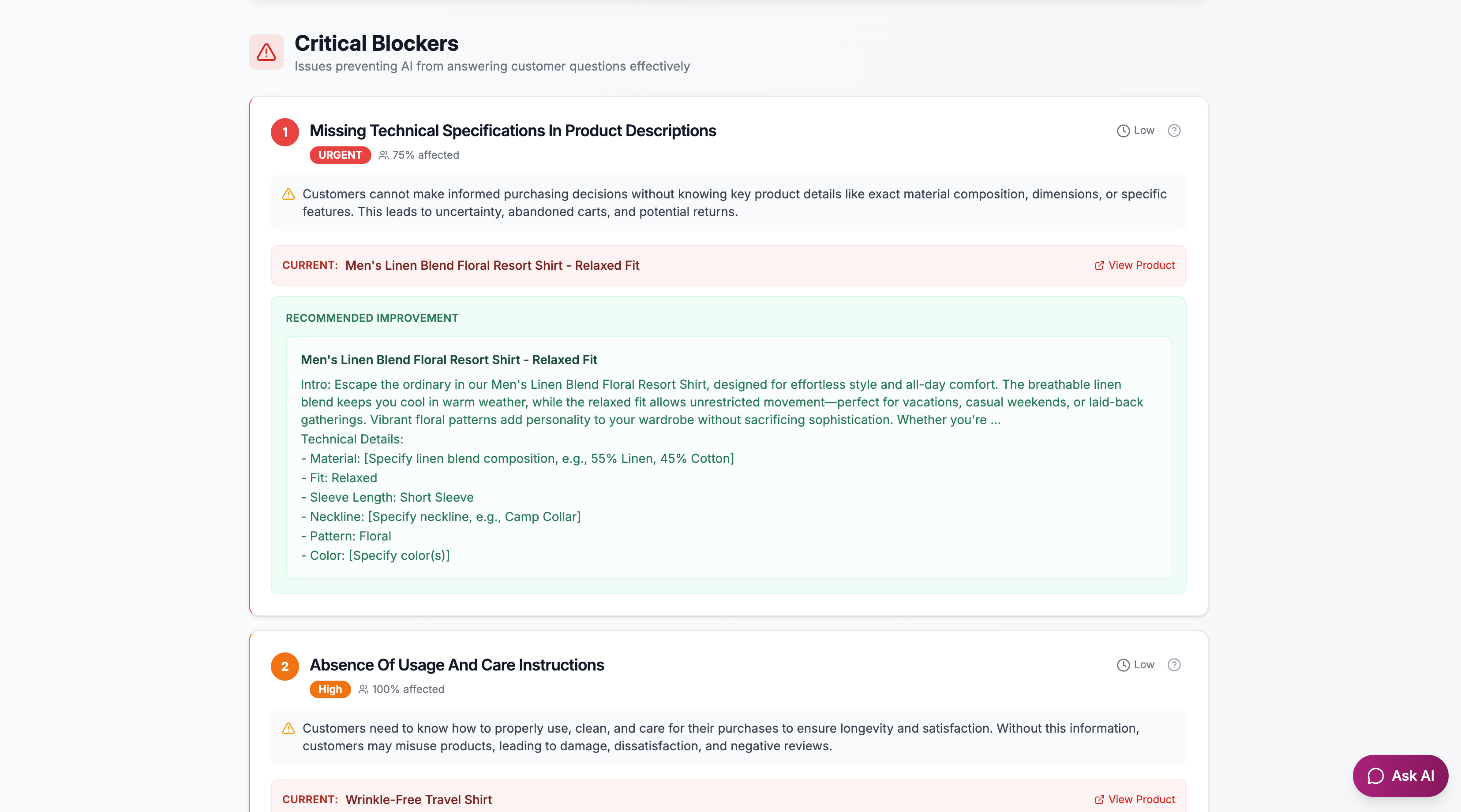 Recomaze GEO Audit - Screenshot 3 showing product features and functionality