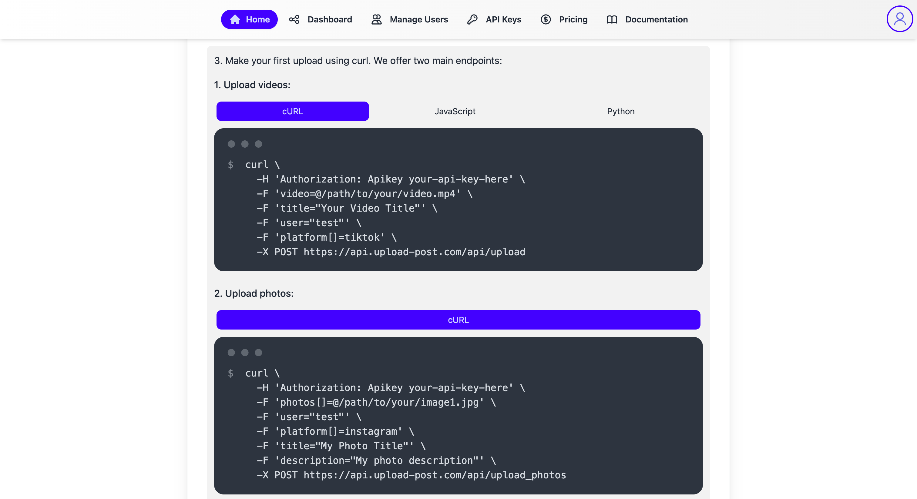 Upload-Post - Your API for Tiktok, Instagram, Facebook & more media 2