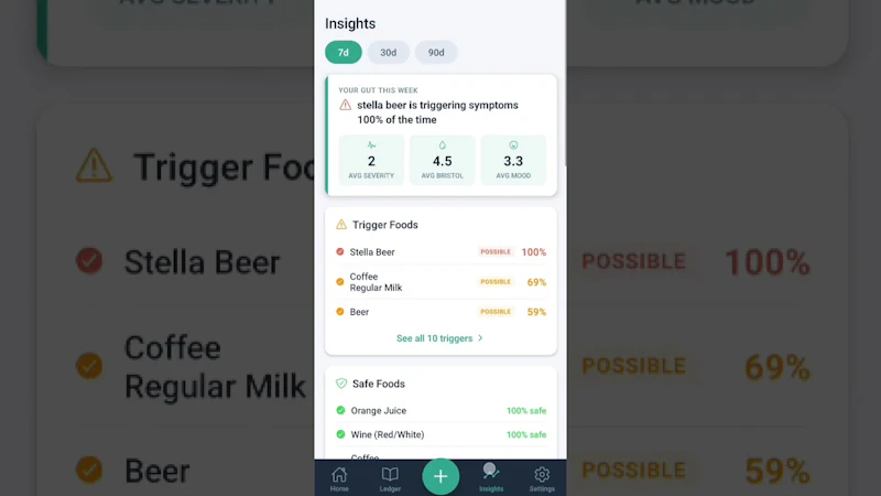GutLedger screenshot 1 (video preview)