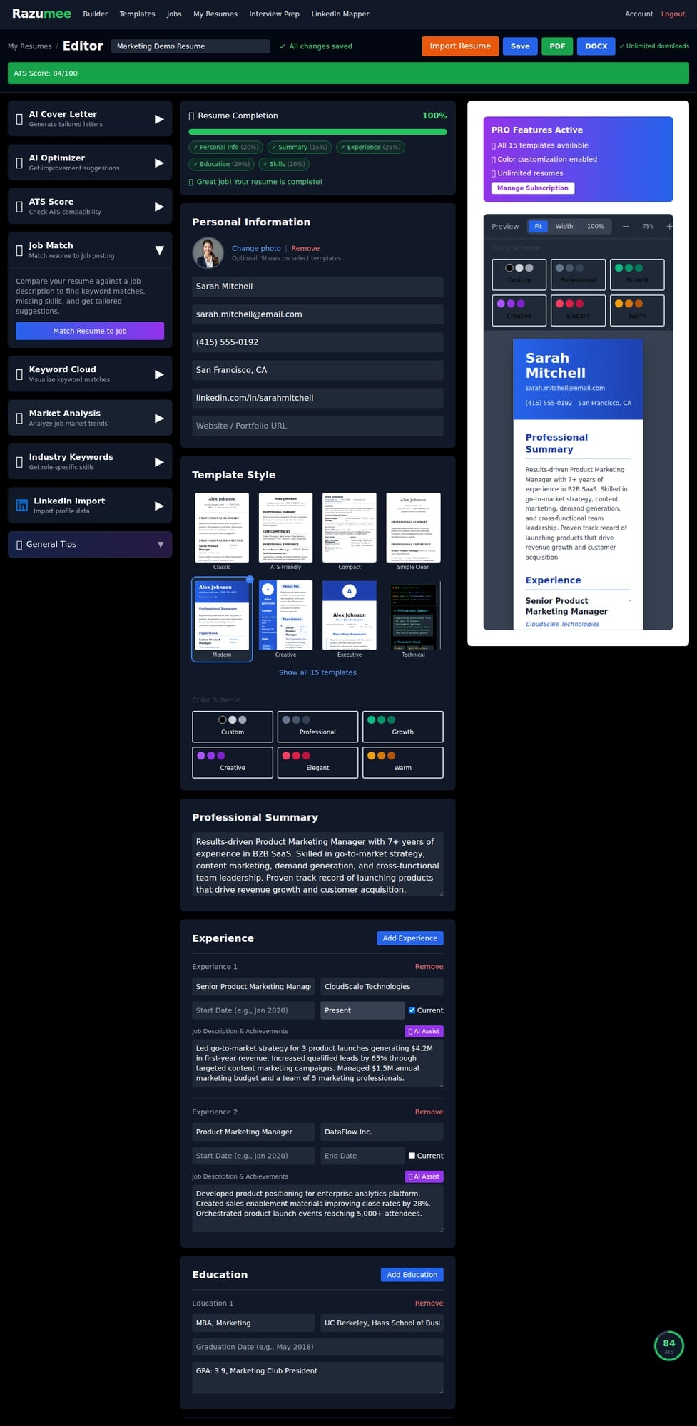 Razumee - Screenshot 3 showing product features and functionality