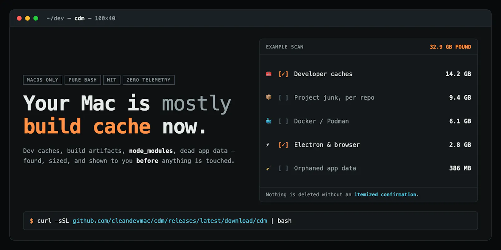 CleanDevMac screenshot 1