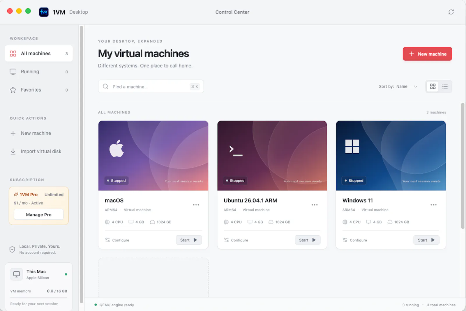1VM screenshot 1