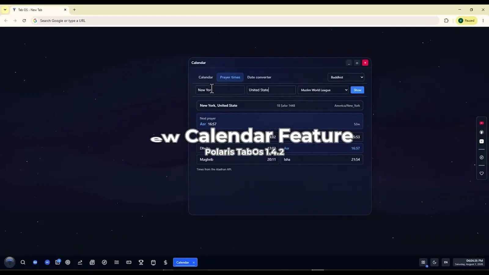 Polaris TabOS screenshot 1 (video preview)