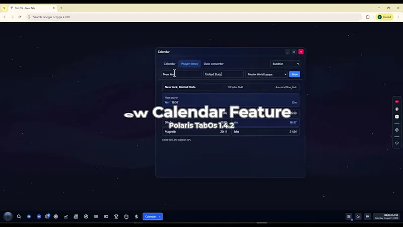 Polaris TabOS screenshot 1 (video preview)