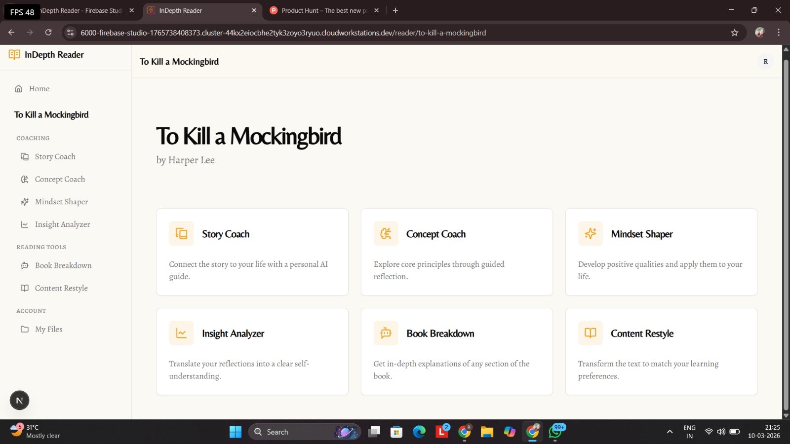 InDepth Reader - Screenshot 2 showing product features and functionality