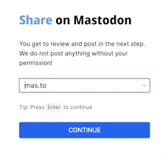 Share and Follow buttons for Mastodon gallery image