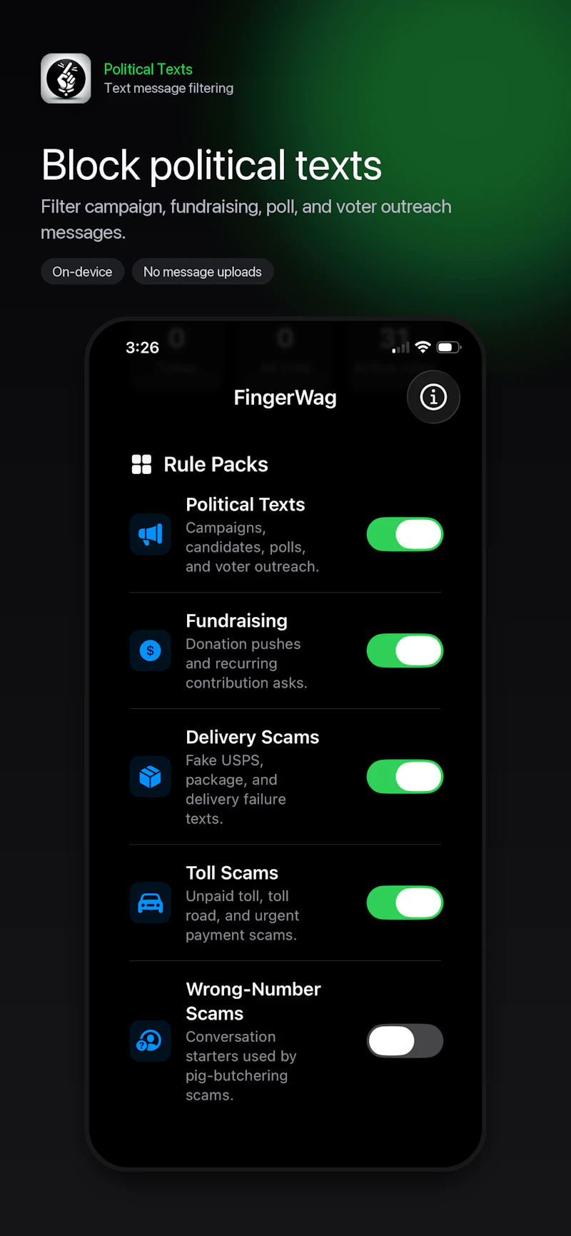 FingerWag: Block Spam Texts screenshot 3