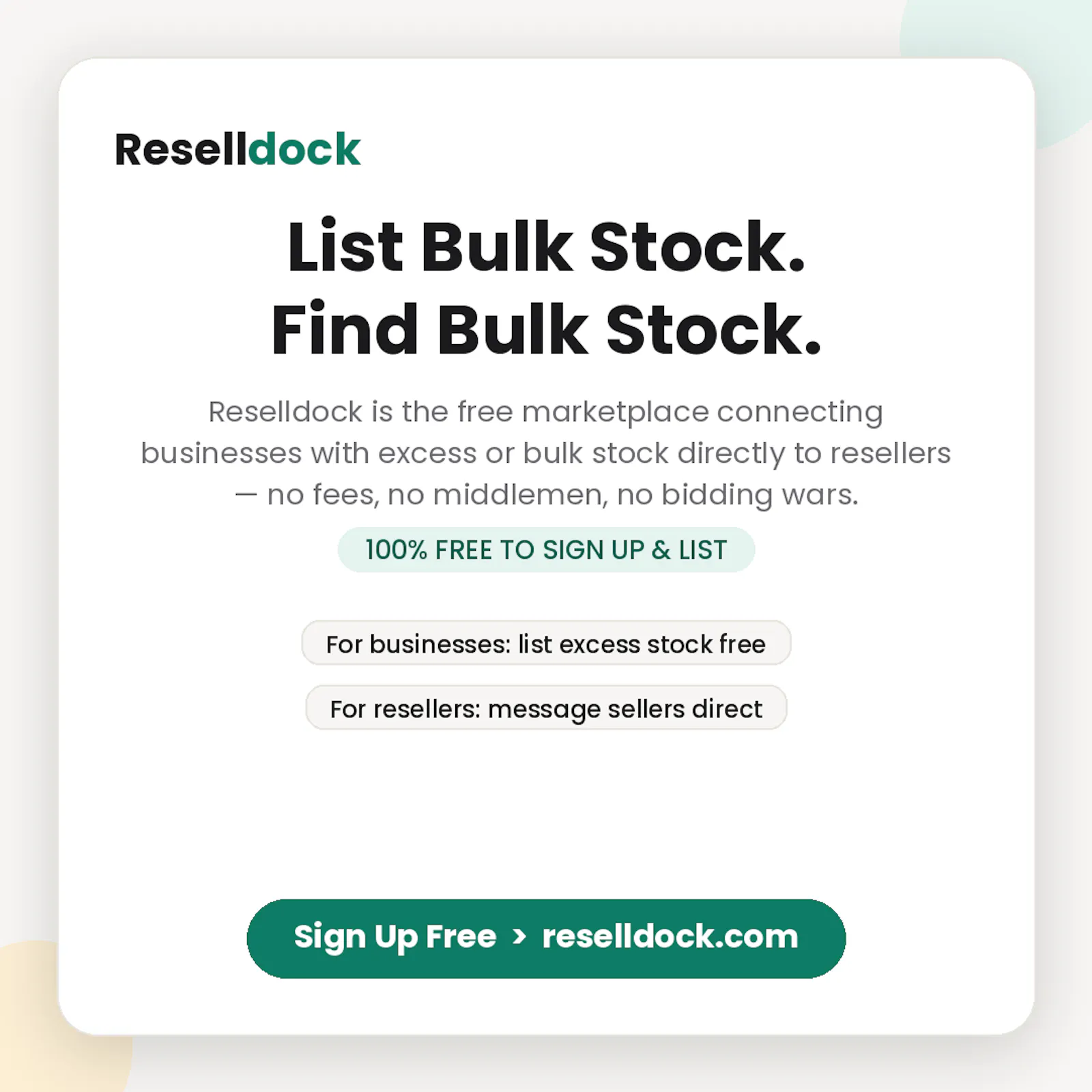Reselldock — Wholesale Stock Marketplace screenshot 1
