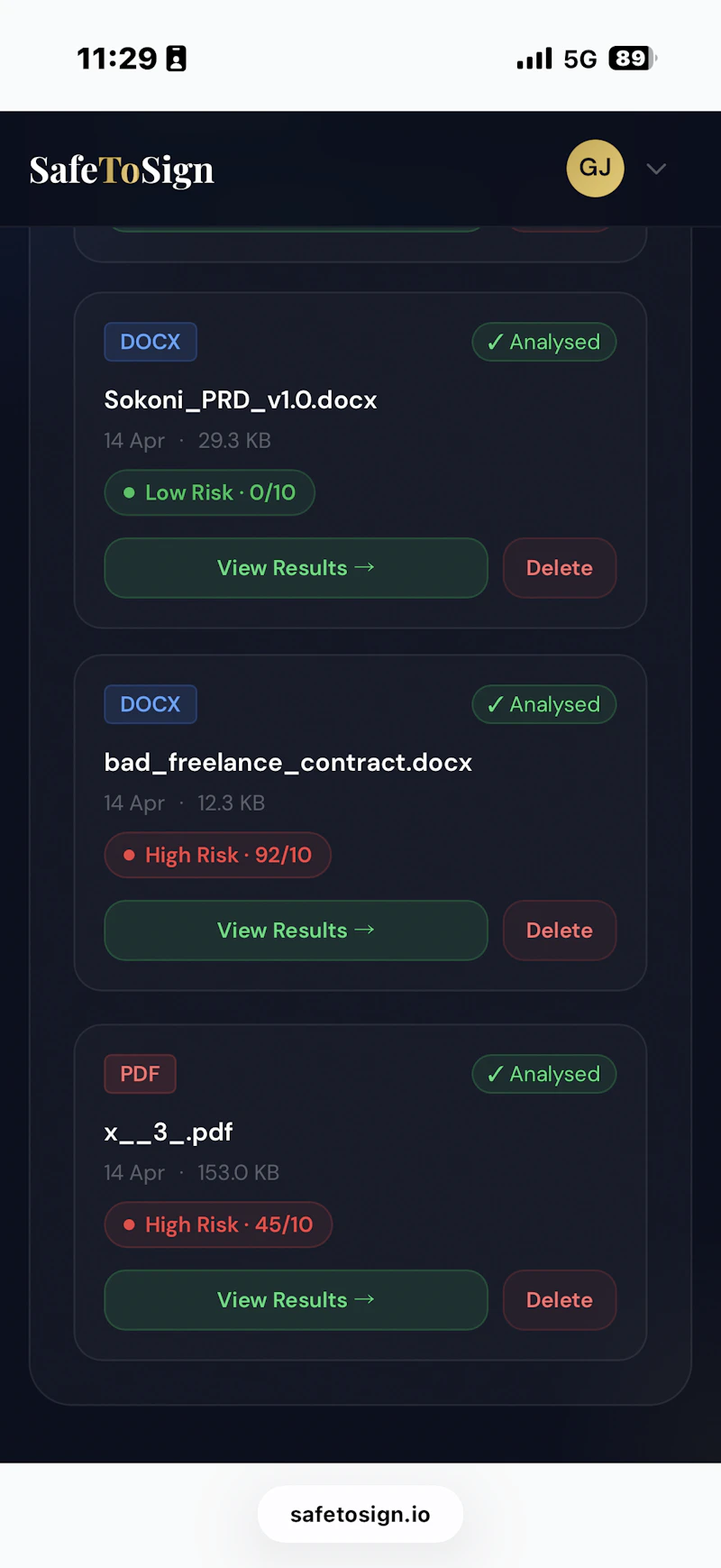 SafeToSign screenshot 5