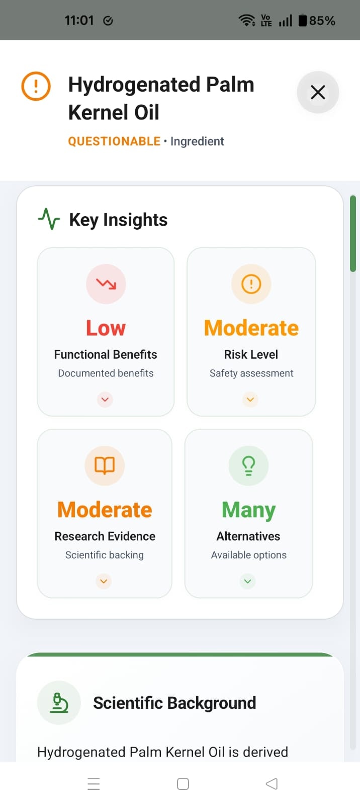 Média LABEALYNX - Analyseur d'ingrédients - Analyseur de sécurité des ingrédients alimentés par l'IA 9