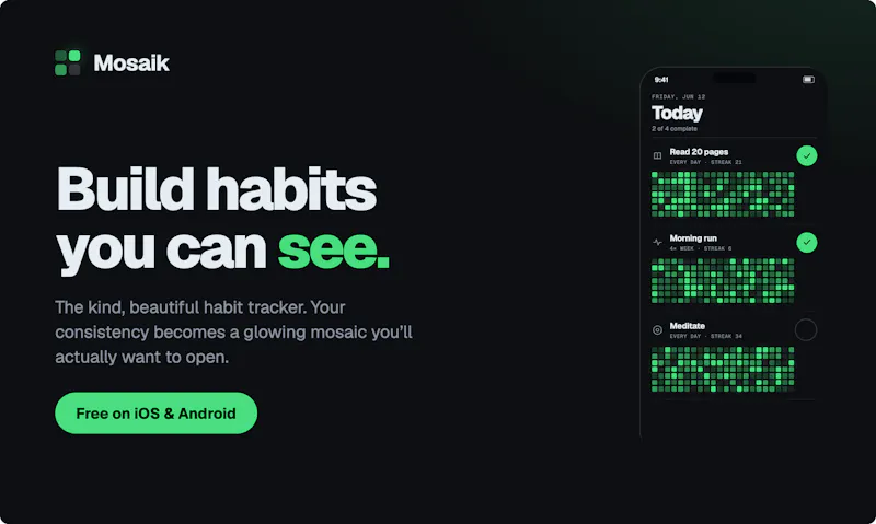 Mosaik — Habit Tracker You Can See screenshot 1