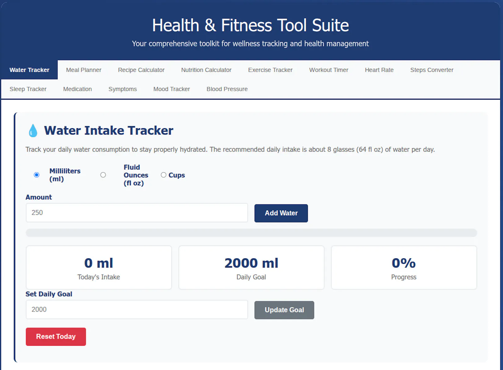 FreeWWW Health & Fitness Suite screenshot 1