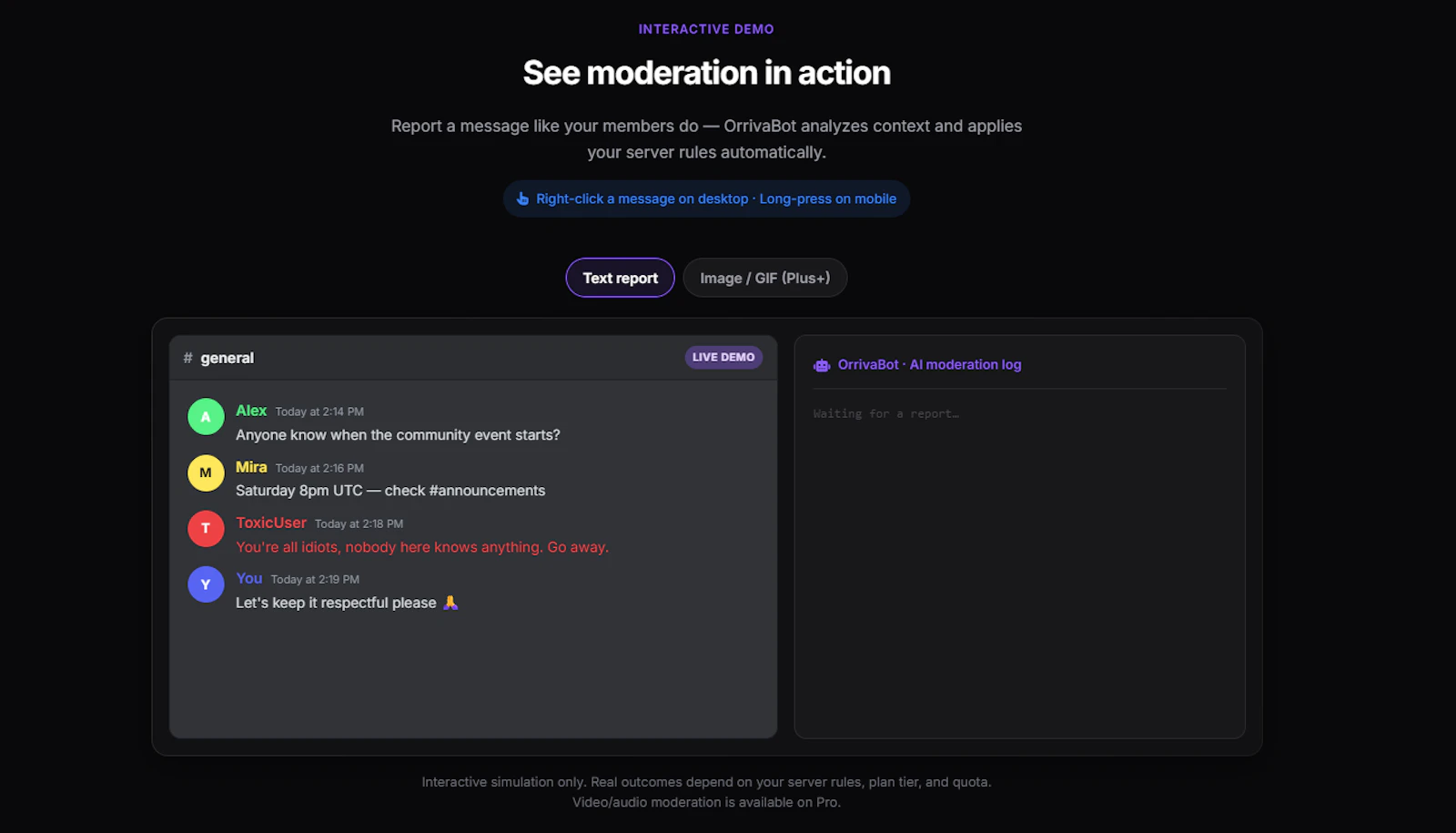 OrrivaBot screenshot 2
