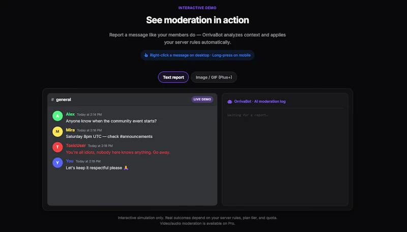 OrrivaBot screenshot 2