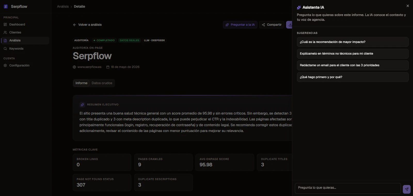 Serpflow screenshot 2