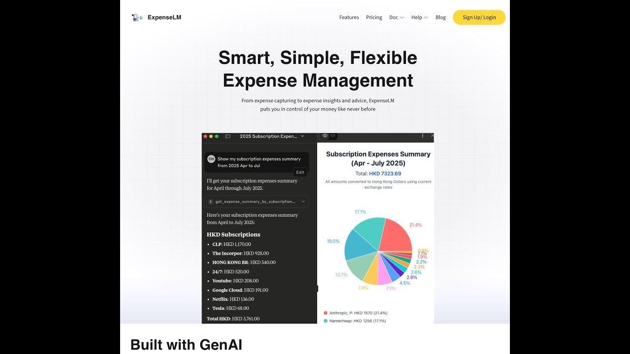 ExpenseLM - GenAI Expense Management gallery image