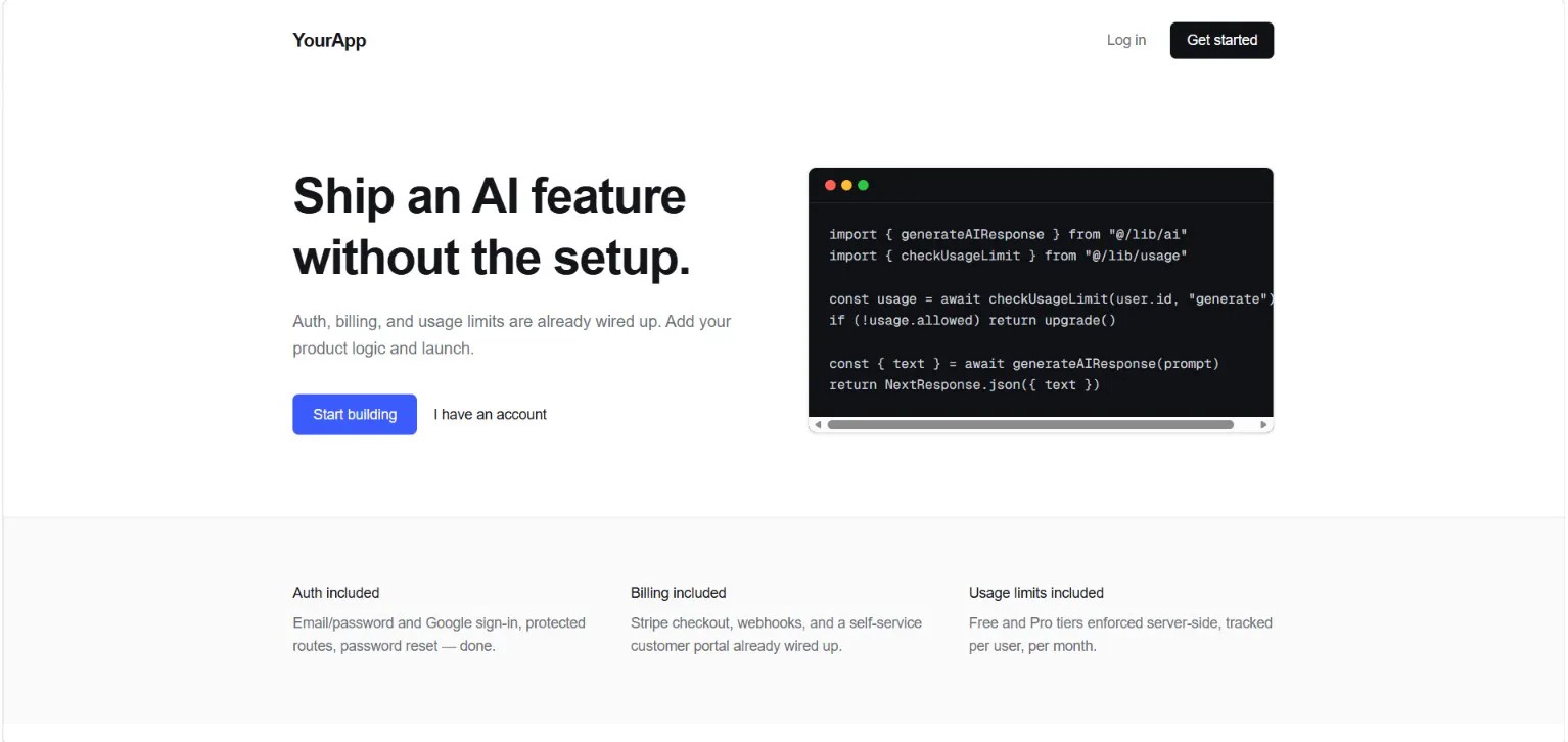 Next.js SaaS Boilerplate gallery image