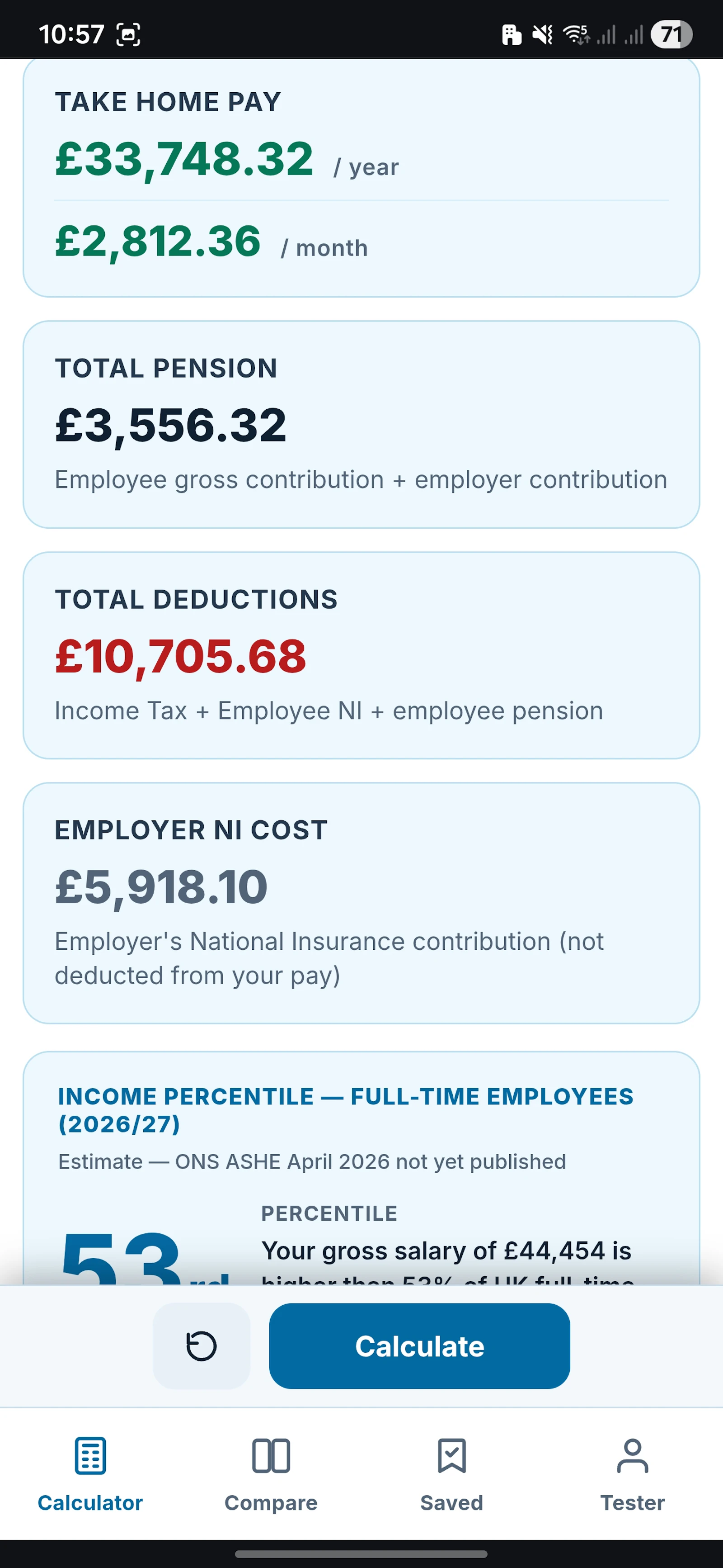 myIncome UK Salary calculator screenshot 2