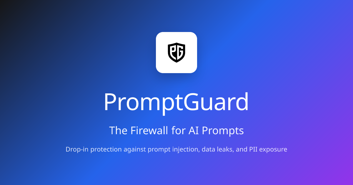 PromptGuard - Main product screenshot demonstrating key features and user interface
