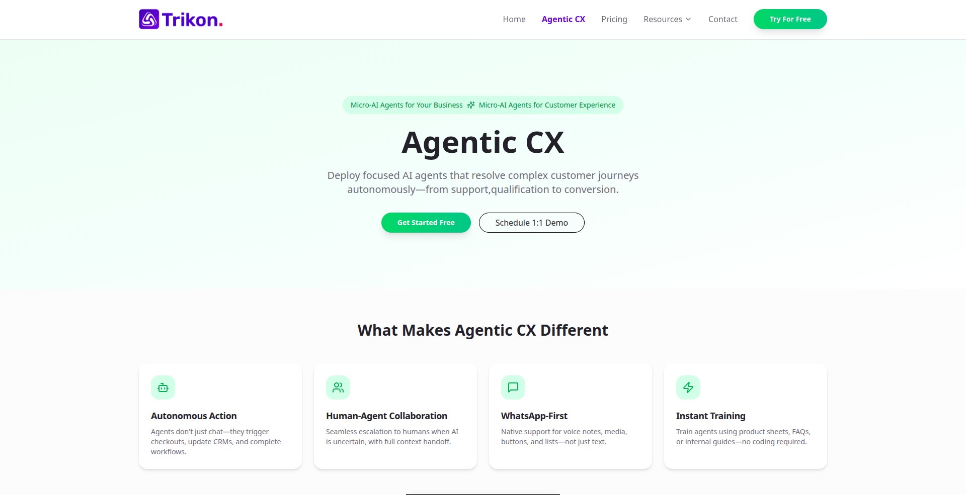 Trikon Agentic CX - Main product screenshot demonstrating key features and user interface