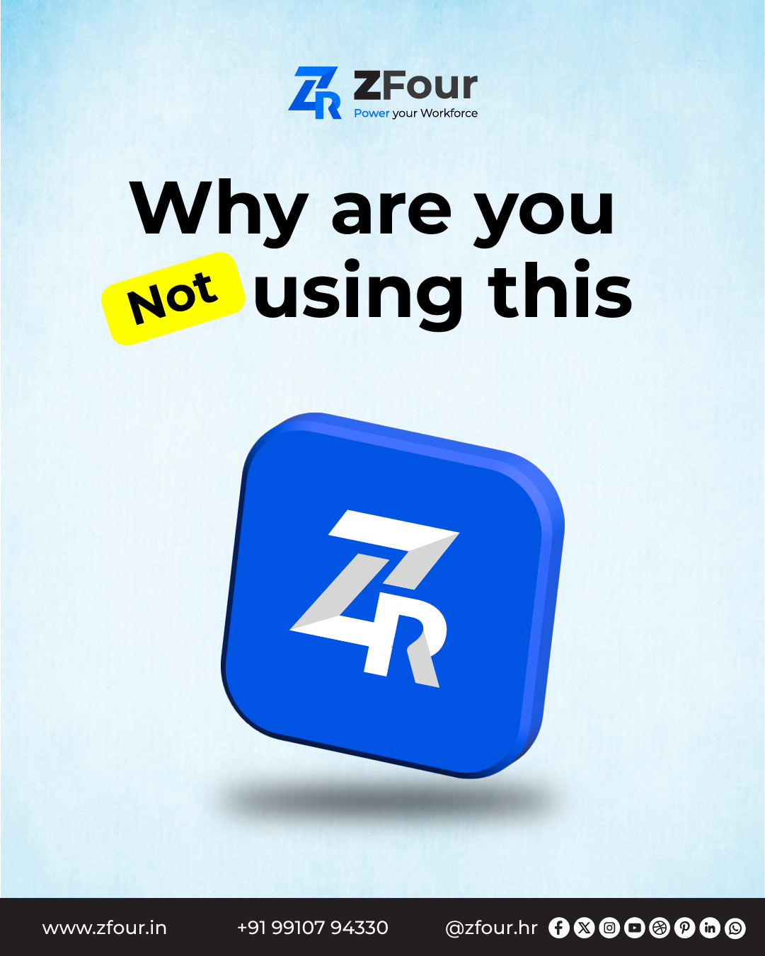 Zfour HRMS - Product Hunt launch logo