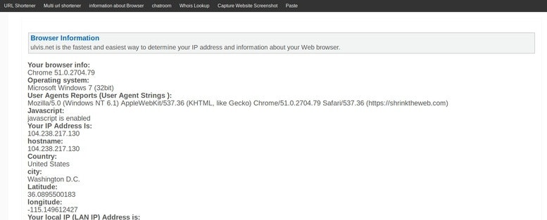 Web Browser Information (browser info)
