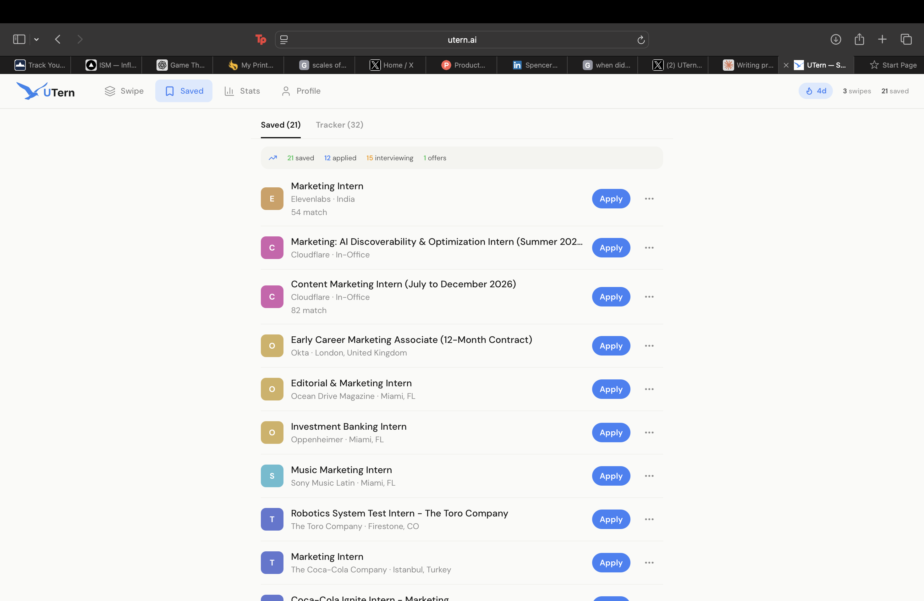 UTern — Swipe for Internships gallery image
