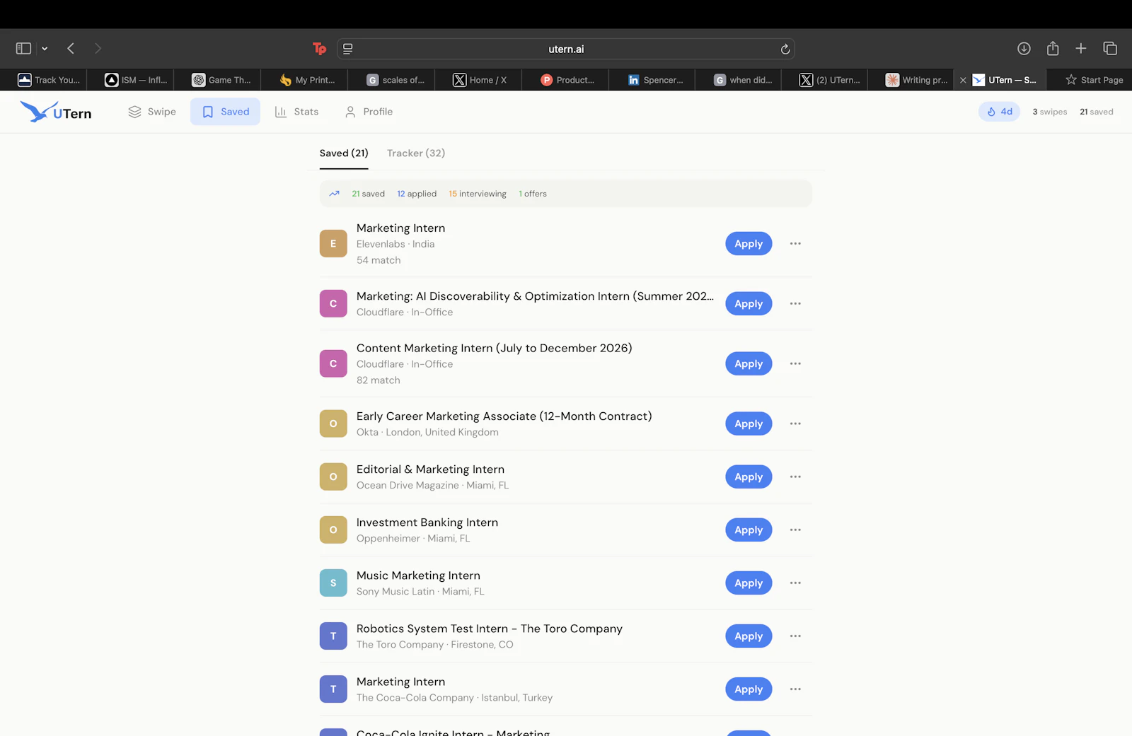 UTern — Swipe for Internships screenshot 3