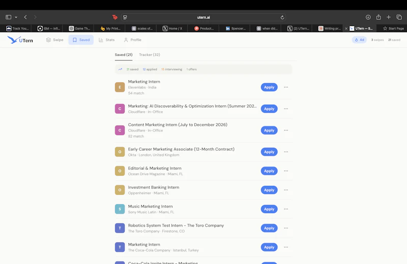 UTern — Swipe for Internships screenshot 3