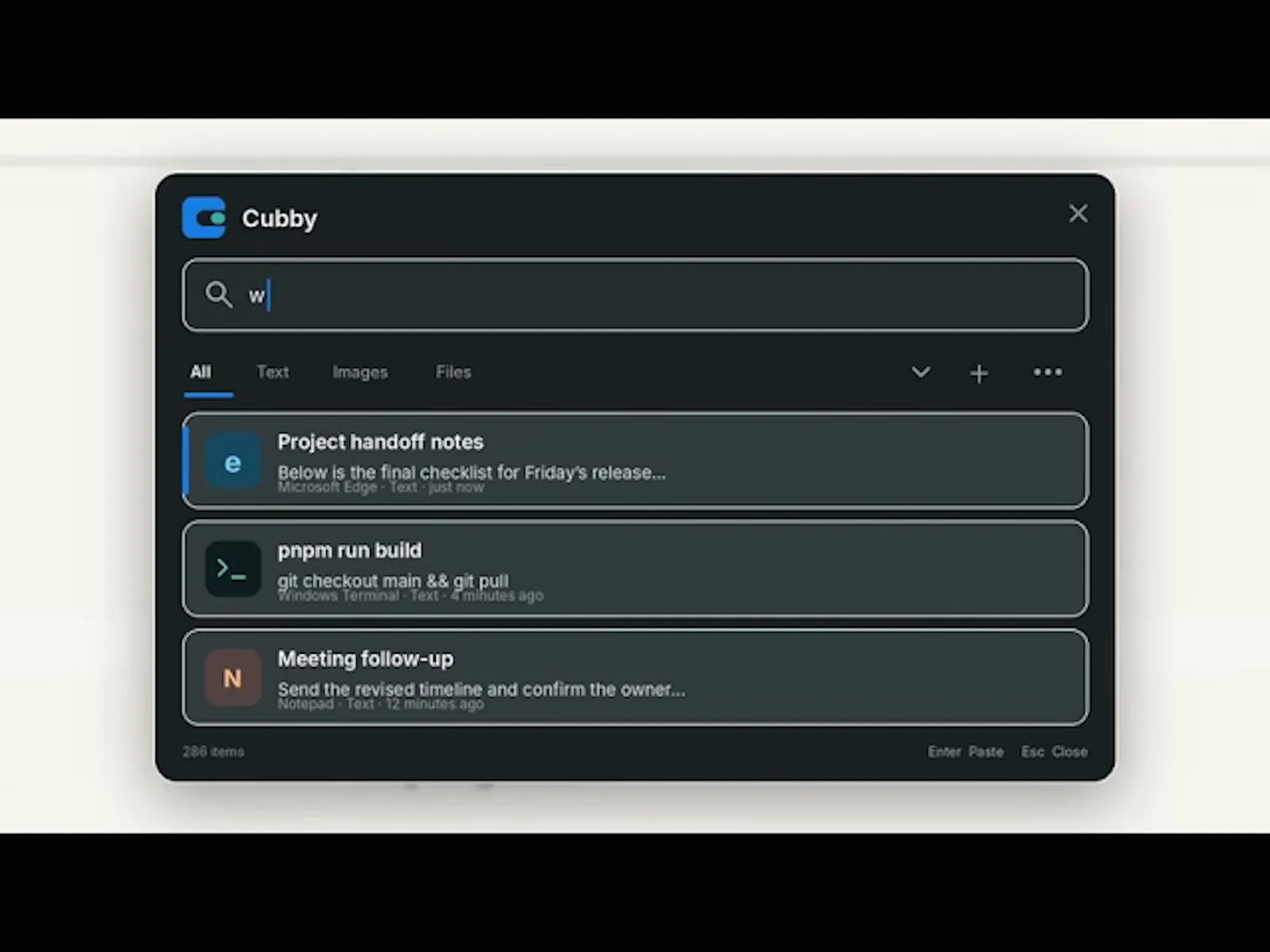 Cubby Clipboard screenshot 1 (video preview)