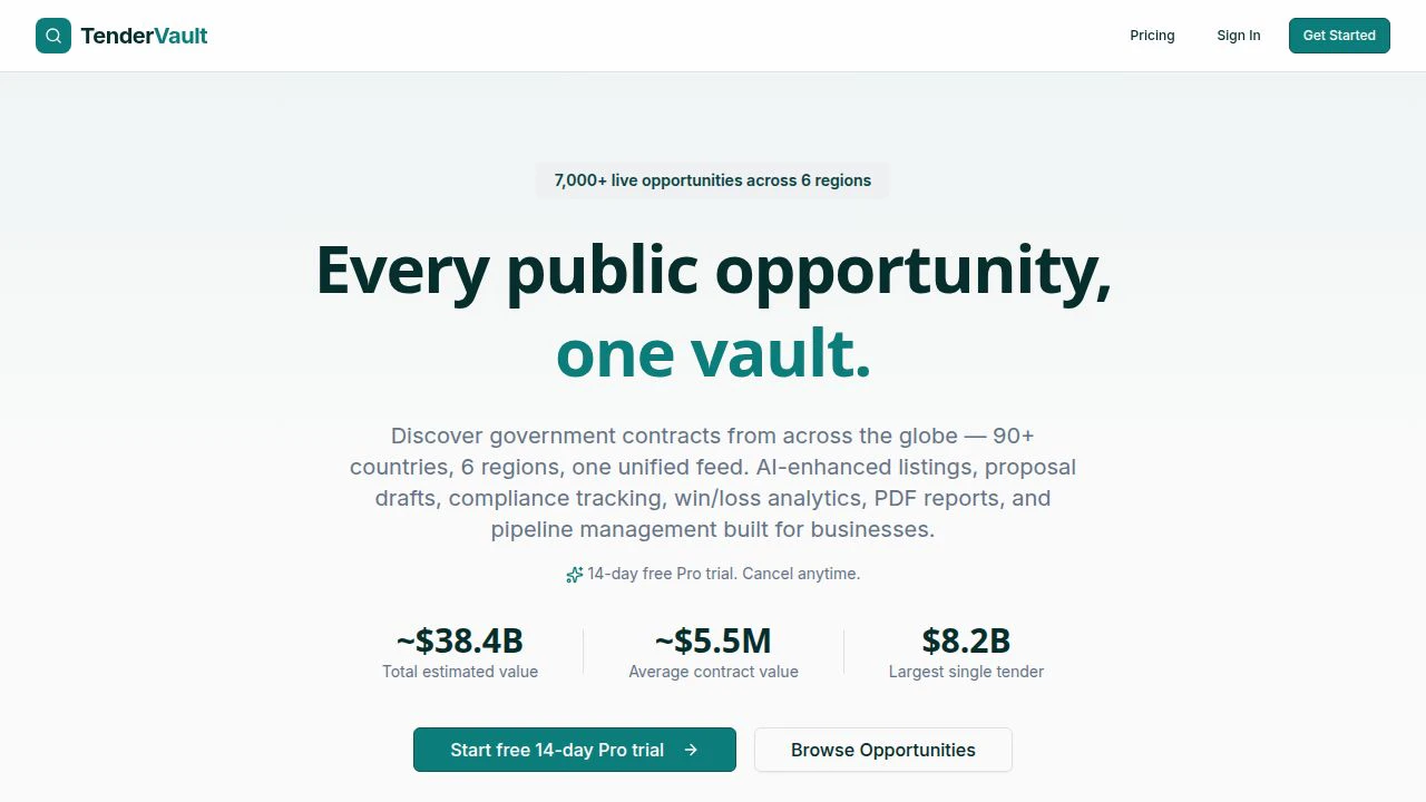 TenderVault 대표 미리보기