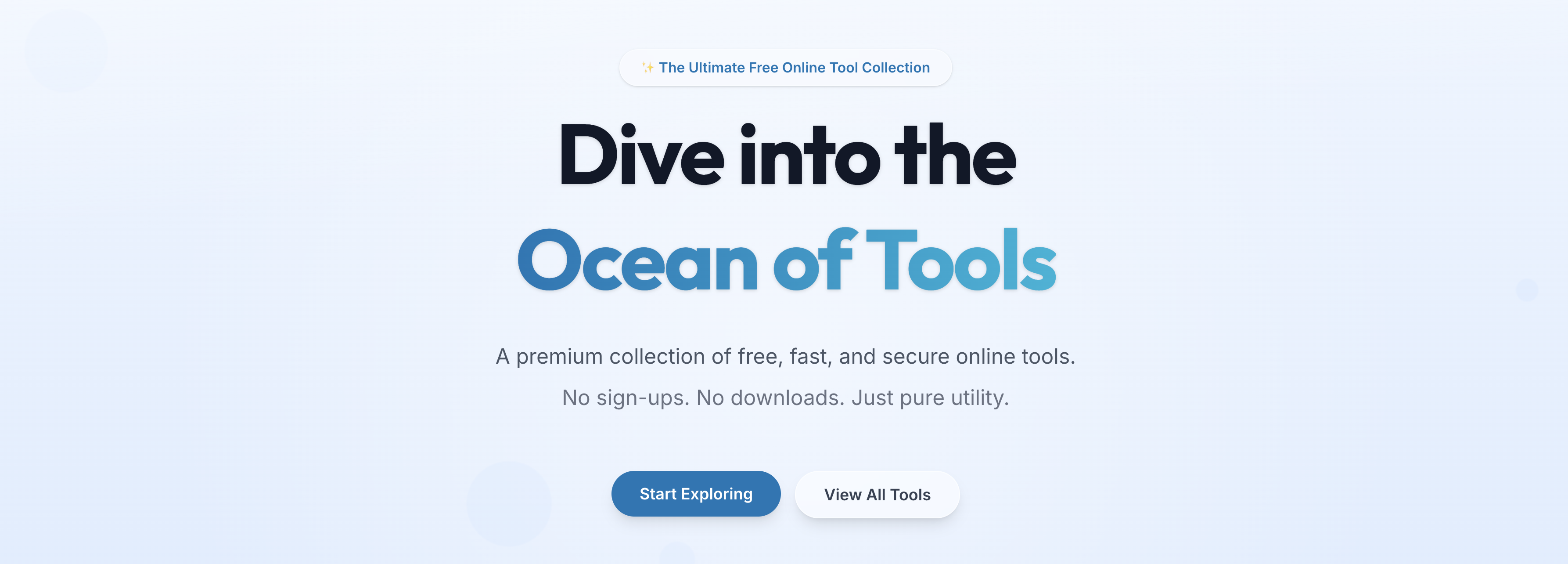 Ocean of Tools - Main product screenshot demonstrating key features and user interface