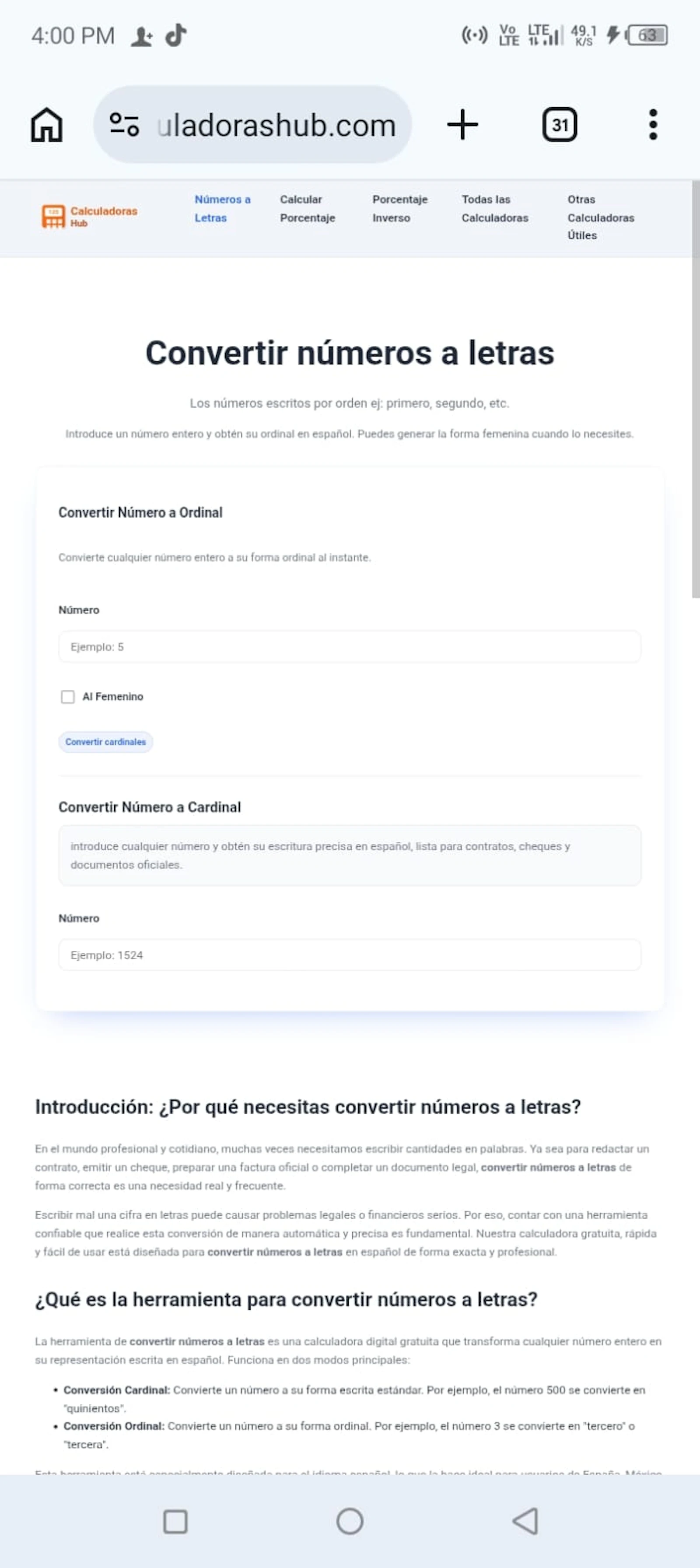 Calculadoras Hub screenshot 2