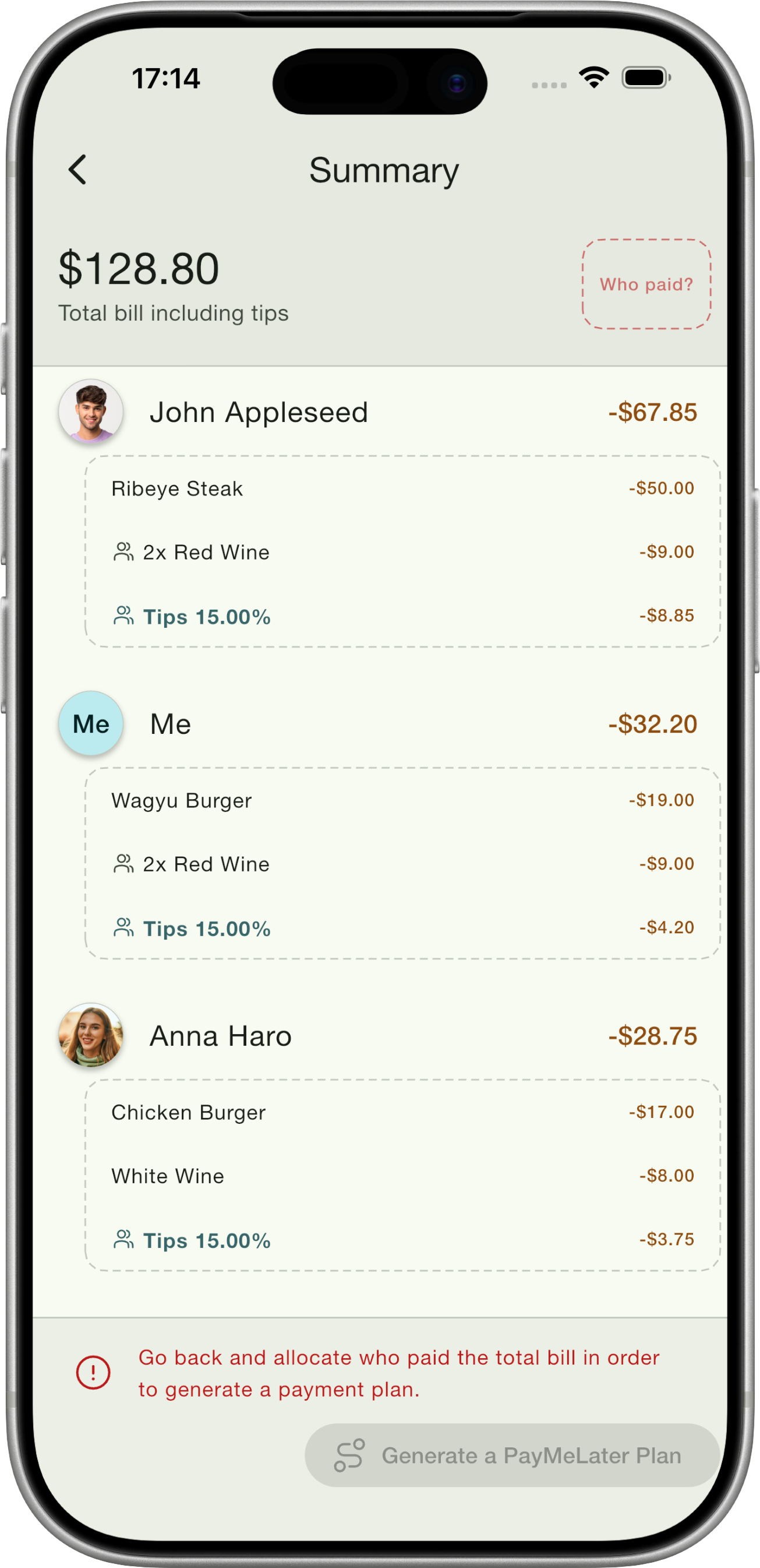 Check Please! AI Bill Splitter - Screenshot 2 showing product features and functionality