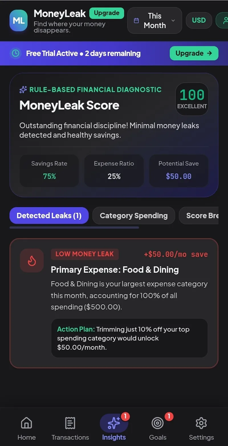 MoneyLeak screenshot 2