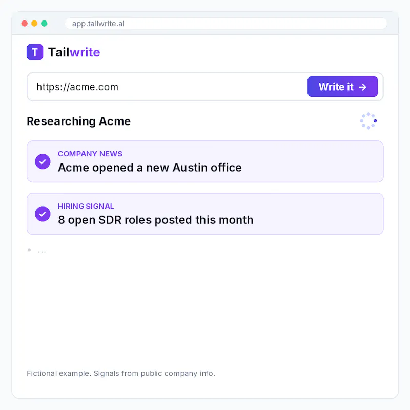 Tailwrite screenshot 1