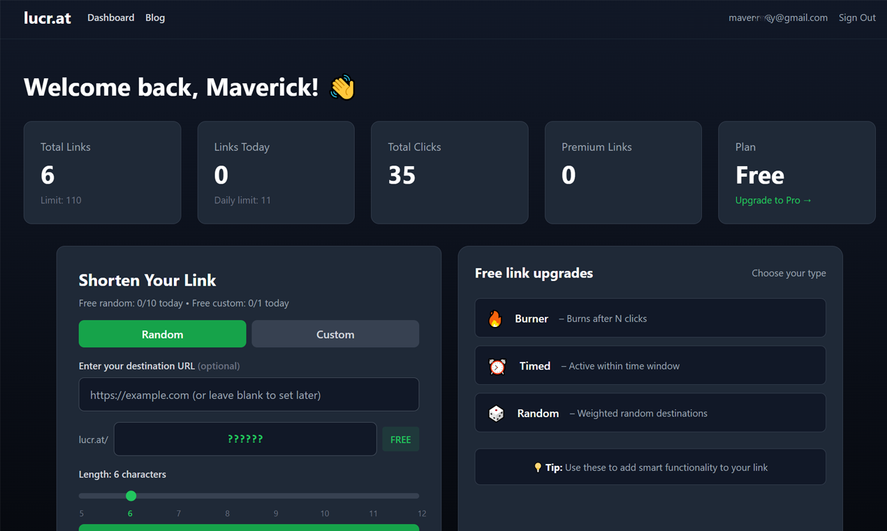 lucr.at - Screenshot 2 showing product features and functionality