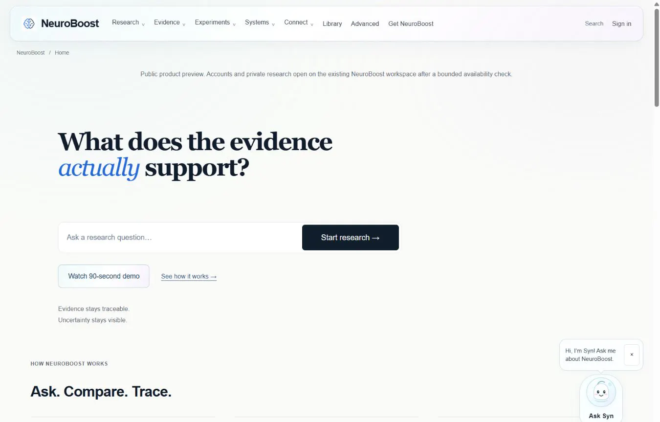 NeuroBoost · What does evidence support? gallery image
