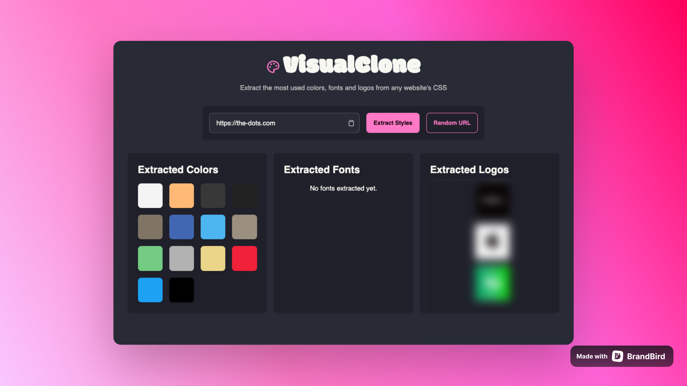 Clon de visual - Extraer colores web, fuentes y logotipos de cualquier sitio web media 1