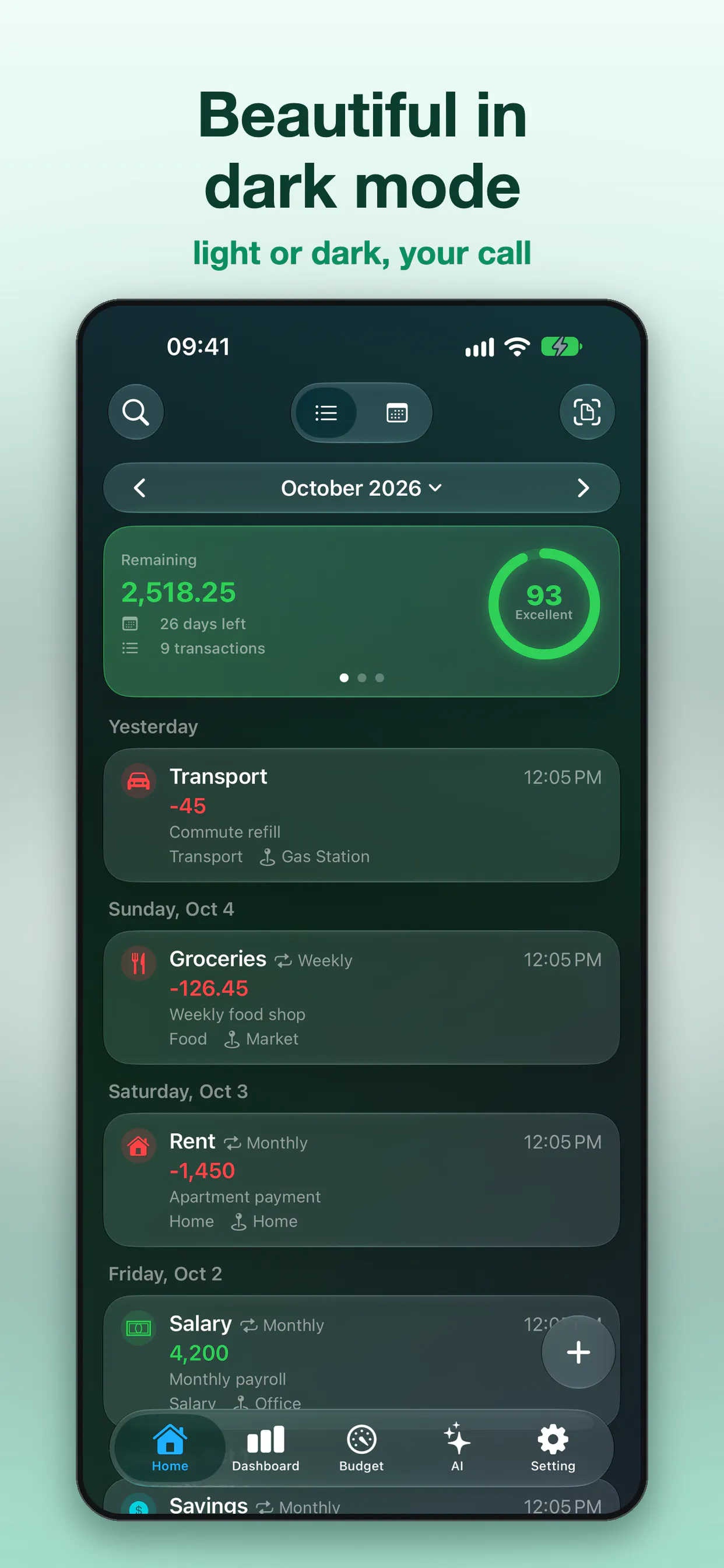 Savings — AI Expense Tracker gallery image