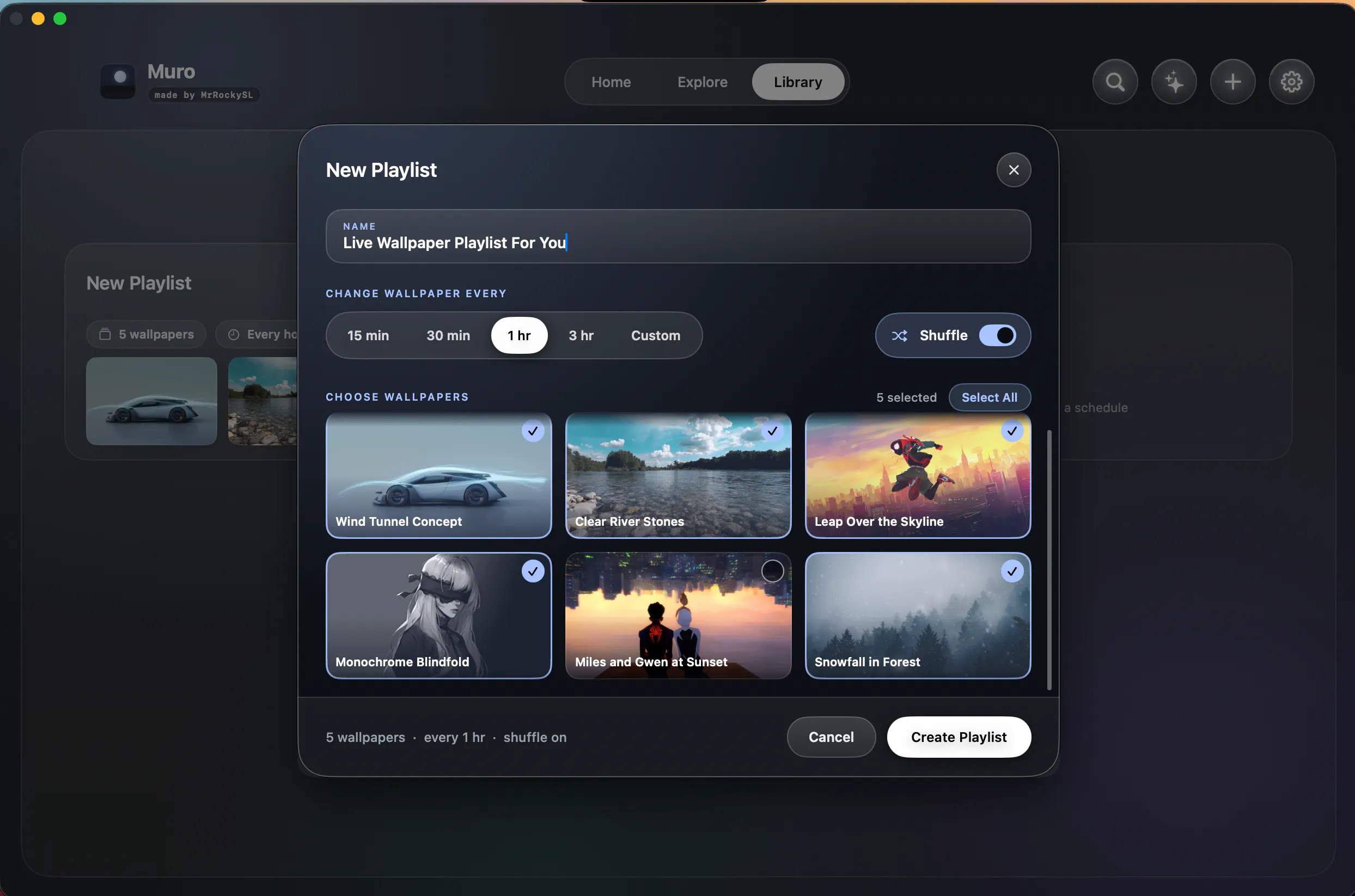 Muro : Native Live Wallpapers for macOS screenshot