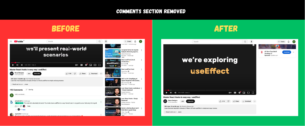 YouPause - YouTube कम नशे की लत बनाओ - अपना समय पुनः प्राप्त करें।एक न्यूनतम YouTube अनुभव। मीडिया 4