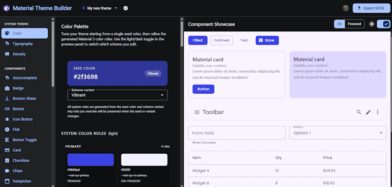 Angular Material Theme Builder screenshot 3