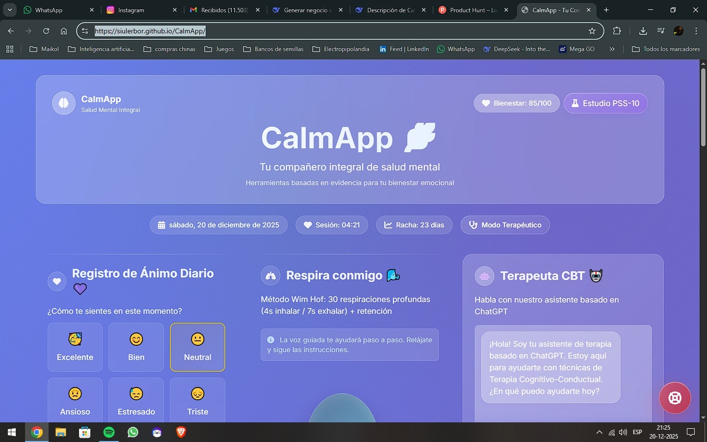 CalmApp - Screenshot 3 showing product features and functionality