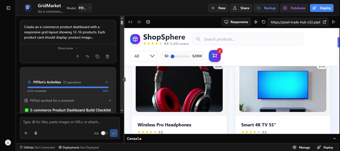 PiPilot - Screenshot 2 showing product features and functionality