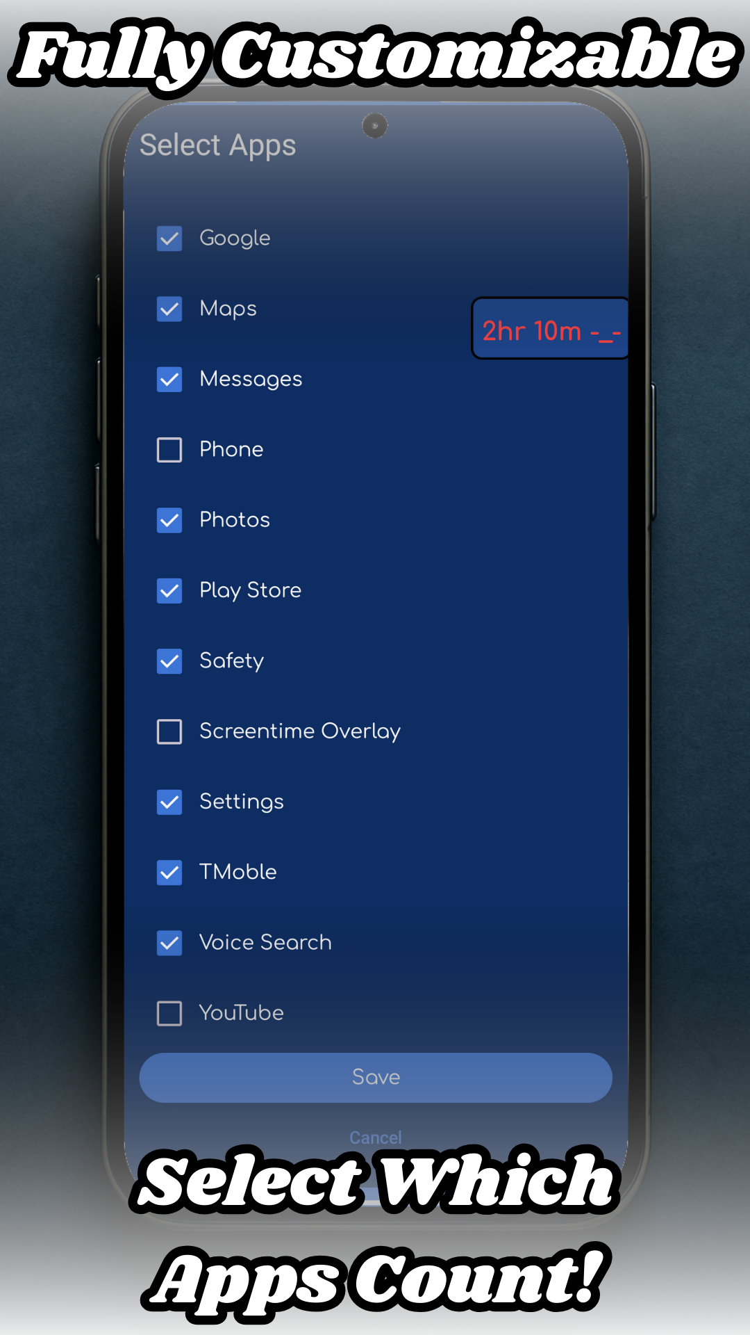 Screentime Overlay - การใช้งานแบบเรียลไทม์ - แสดงเวลาหน้าจอมือถือเป็นป๊อปอัพเหนือแอพอื่น ๆ media 6
