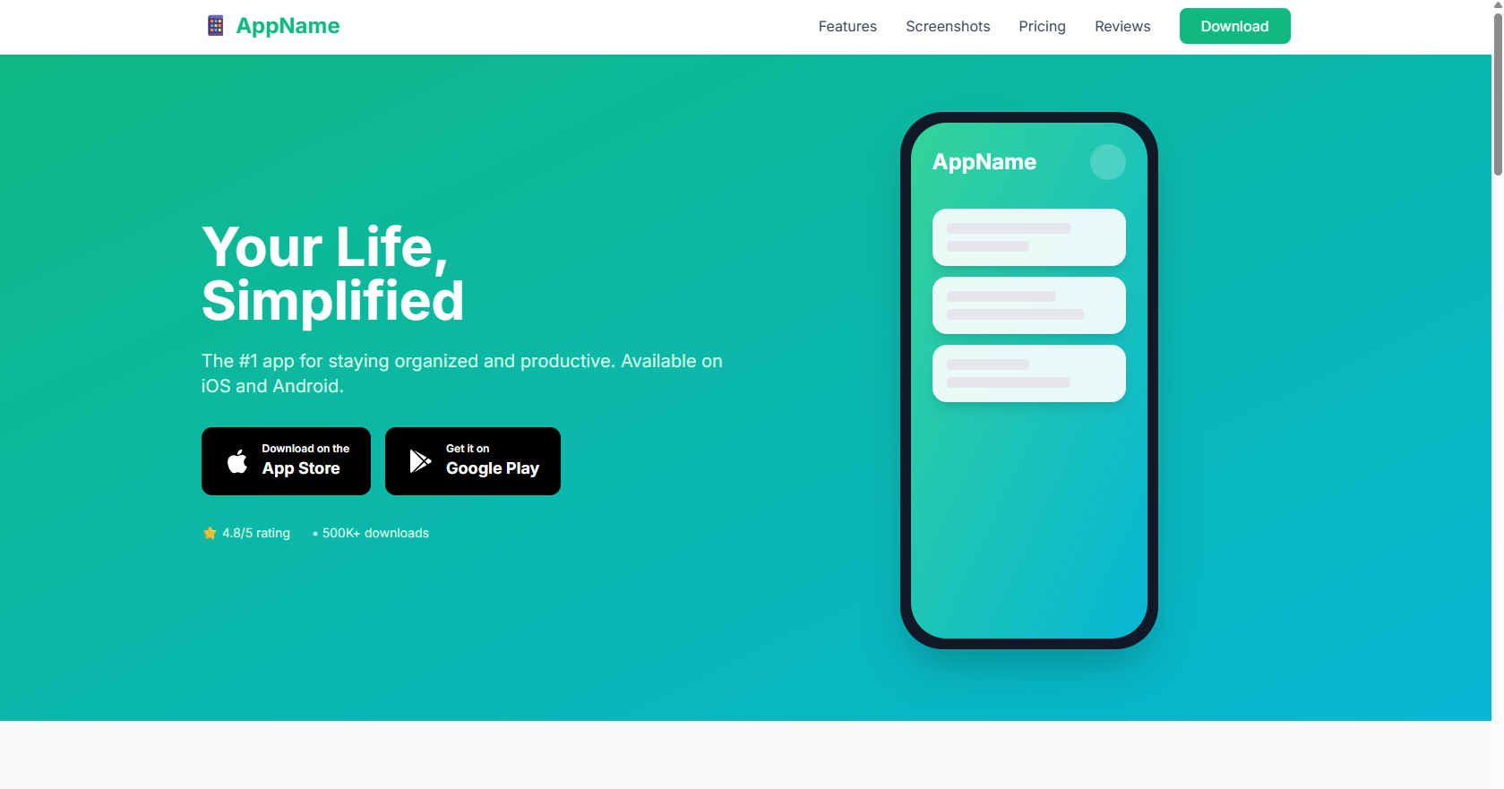 3 modern landing page templates.