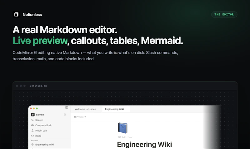 Open-source Notion alternative. screenshot 2