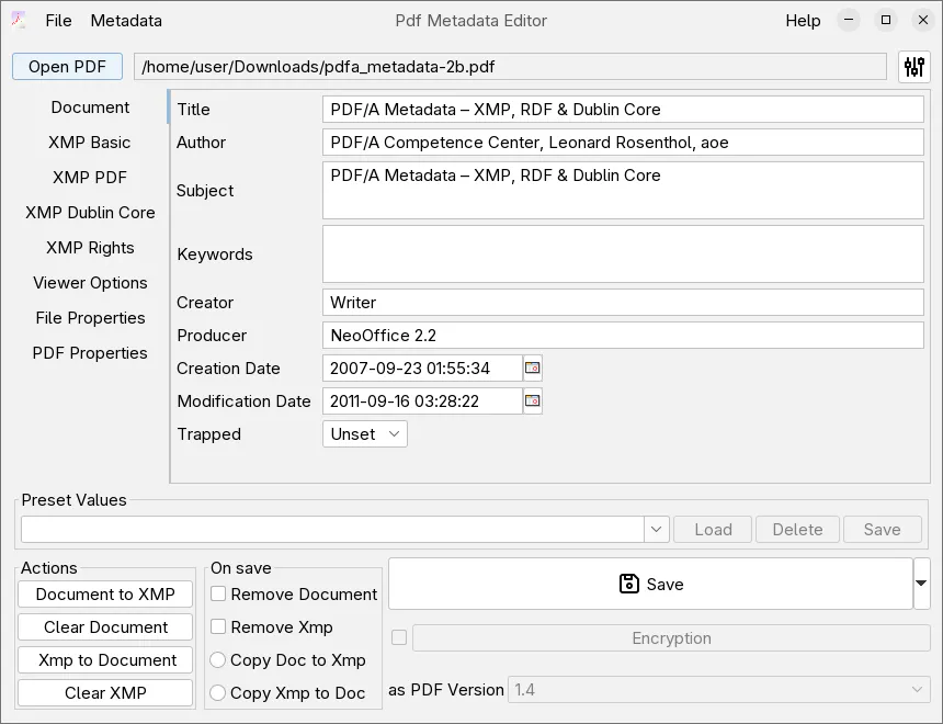 Pdf Medata Editor screenshot 1 Pdf Medata Editor screenshot 1